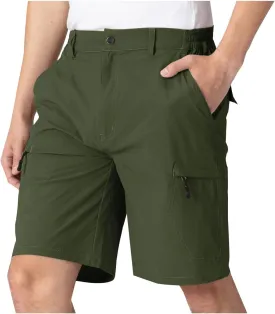Cargo Shorts for Men Summer Casual Knee Length Water Resistant Work Fishing Hiking Shorts Elastic Waist Short Pants