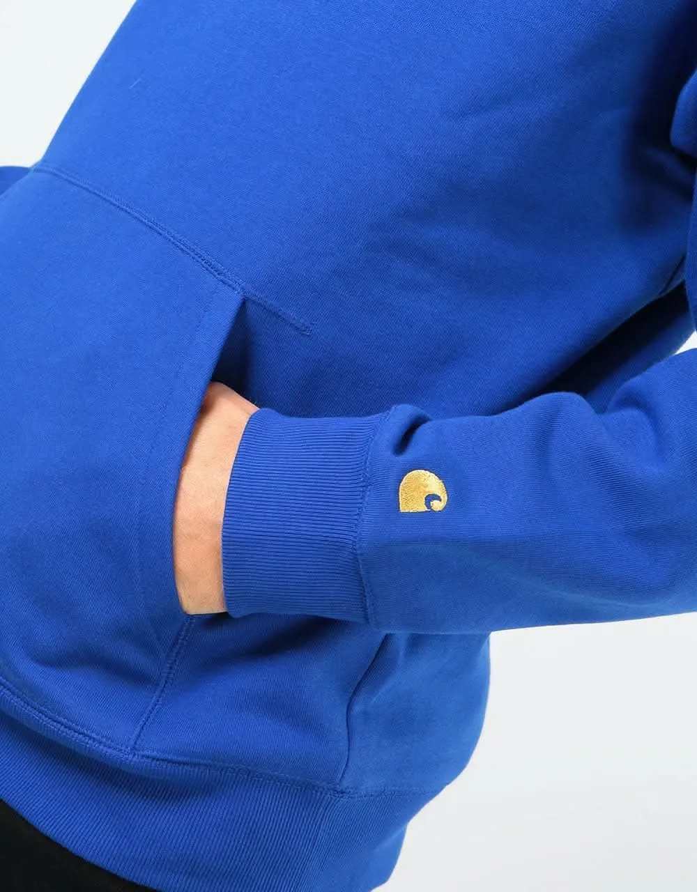 Carhartt WIP Hooded Chase Sweatshirt - Thunder Blue/Gold