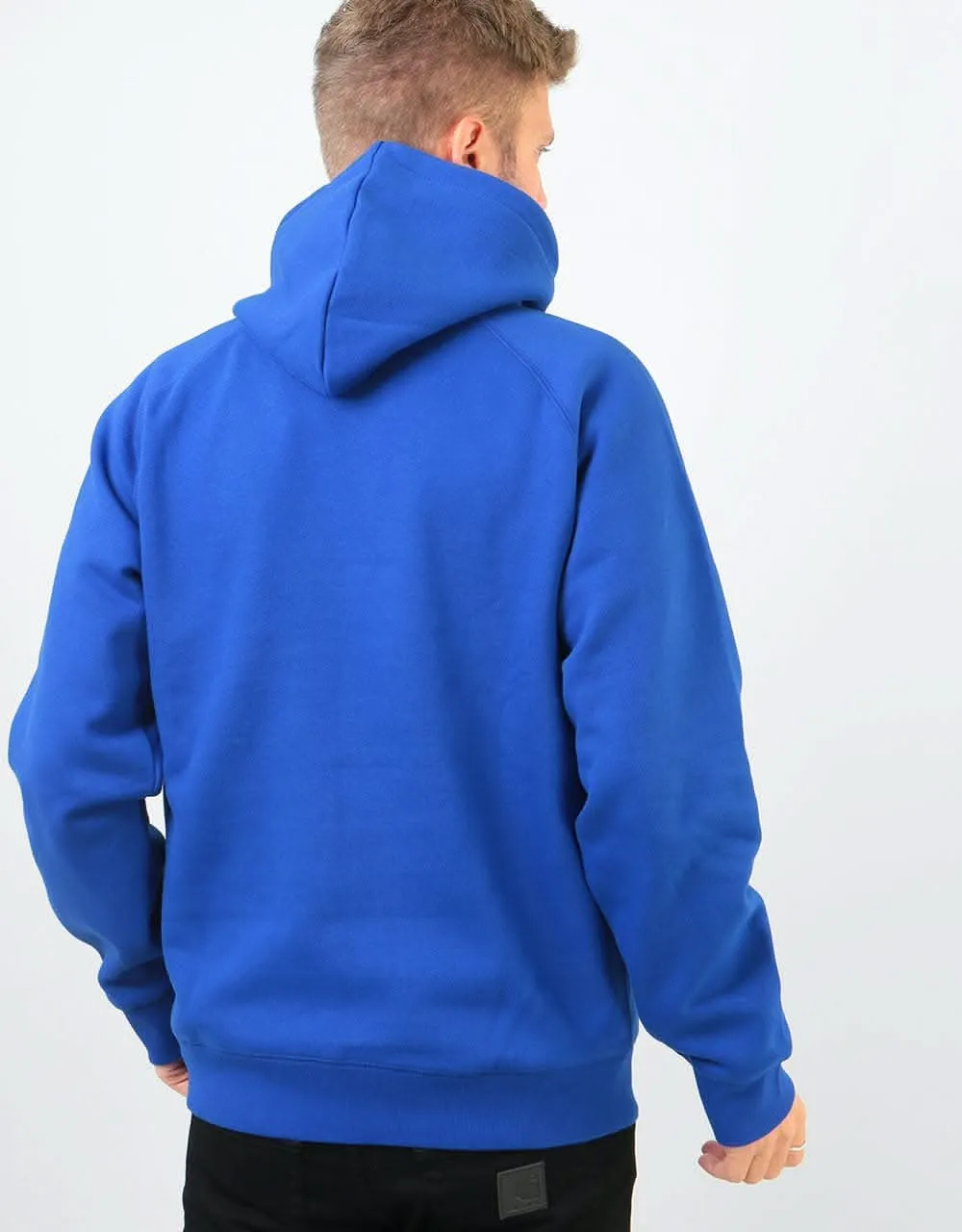 Carhartt WIP Hooded Chase Sweatshirt - Thunder Blue/Gold