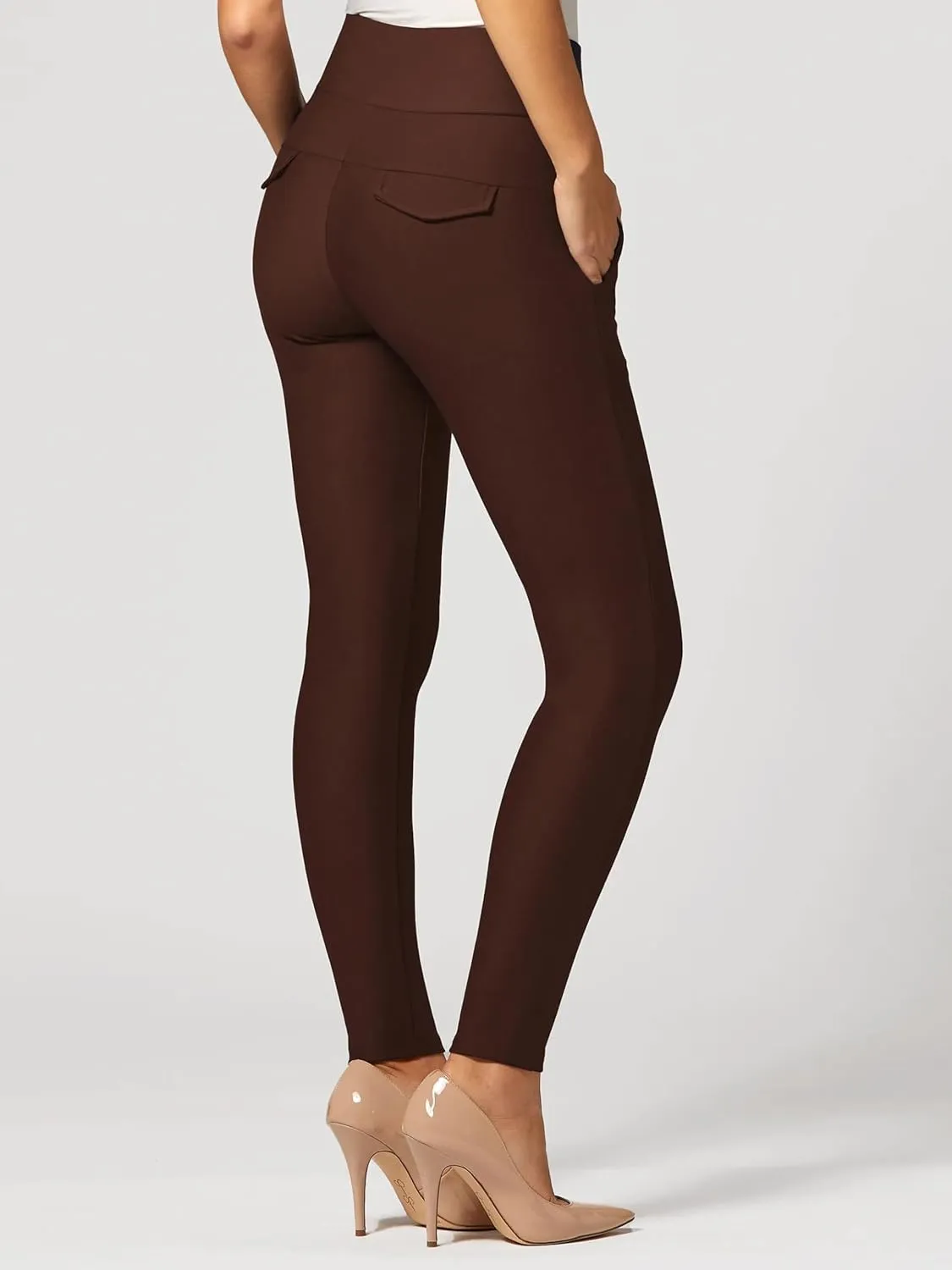 Conceited Stretch Slacks for Women - Wear to Work - Tummy Control - Slim Leg - Pockets - Ponte - (Available in Plus Size)
