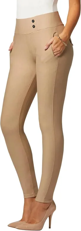 Conceited Stretch Slacks for Women - Wear to Work - Tummy Control - Slim Leg - Pockets - Ponte - (Available in Plus Size)