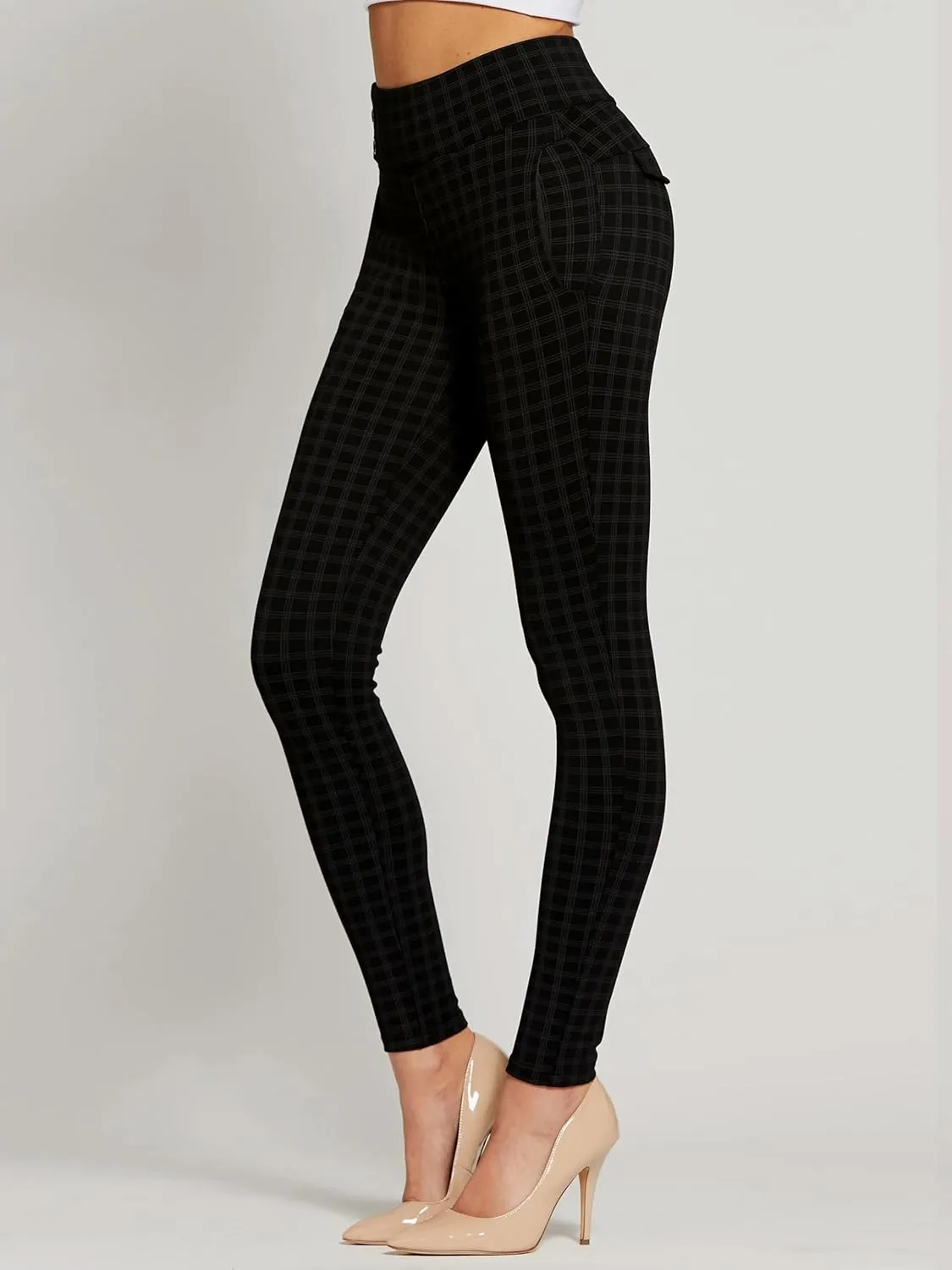 Conceited Stretch Slacks for Women - Wear to Work - Tummy Control - Slim Leg - Pockets - Ponte - (Available in Plus Size)