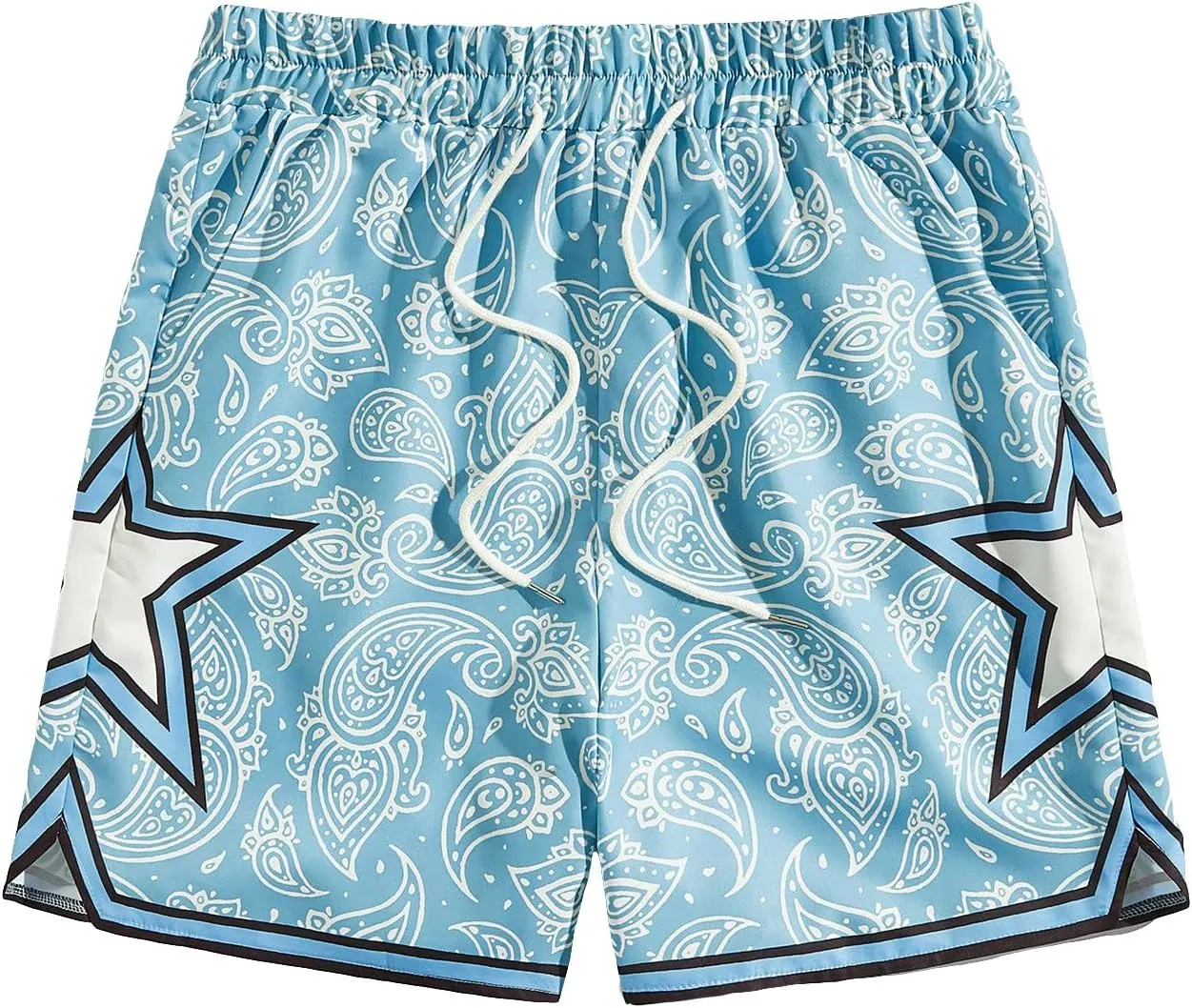 COZYEASE Men's Letter Graphic Print Drawstring Waist Shorts Casual Tie Front Track Athletic Gym Shorts