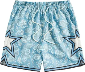 COZYEASE Men's Letter Graphic Print Drawstring Waist Shorts Casual Tie Front Track Athletic Gym Shorts