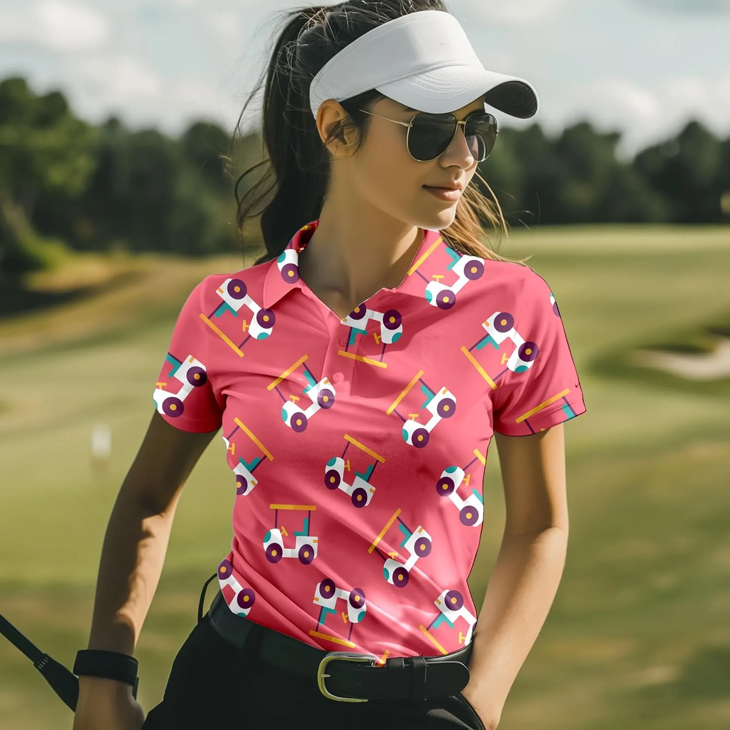Funny Golf Shirts for Women Short Sleeve Quick Dry Tennis Shirts Athletic Tops for Yoga Tennis