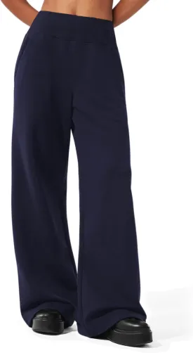 HeSaYep Womens Wide Leg Sweatpants 2025 Ribbed High Waist Straight Leg Baggy Sweat Pants with 4 Pockets