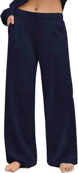 HeSaYep Women's Wide Leg Sweatpants Baggy Straight Leg Sweat Pants Elastic High Waisted Loose Pants with Pockets
