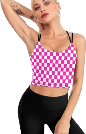 High Impact Sports Bras for Women Longline Padded Workout Running Crop Tops Support Yoga Tank Top