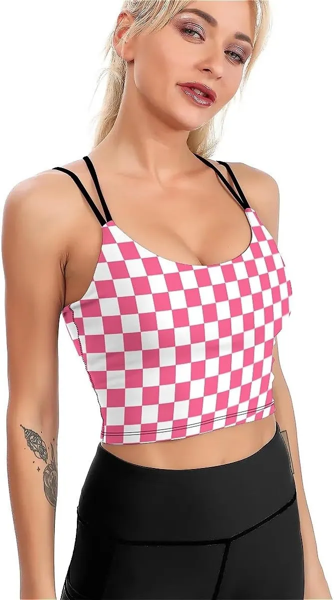High Impact Sports Bras for Women Longline Padded Workout Running Crop Tops Support Yoga Tank Top