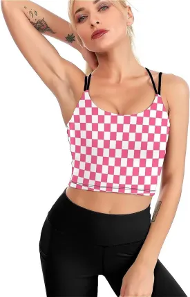 High Impact Sports Bras for Women Longline Padded Workout Running Crop Tops Support Yoga Tank Top