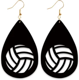 Leather Sports Ball Earring Football Baseball Basketball Rugby Dangle Drop Earring for Women Sports Lover Jewelry