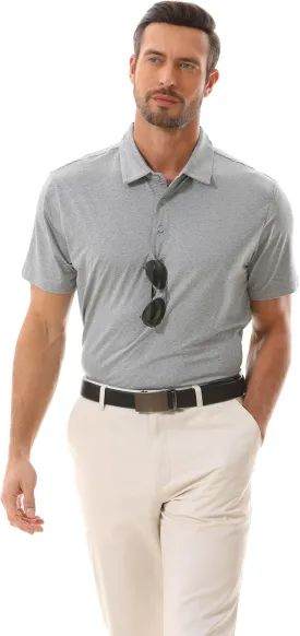Mens Polo Shirt Quick Dry Performance Short Sleeve Tactical Shirts Golf Shirts for Men