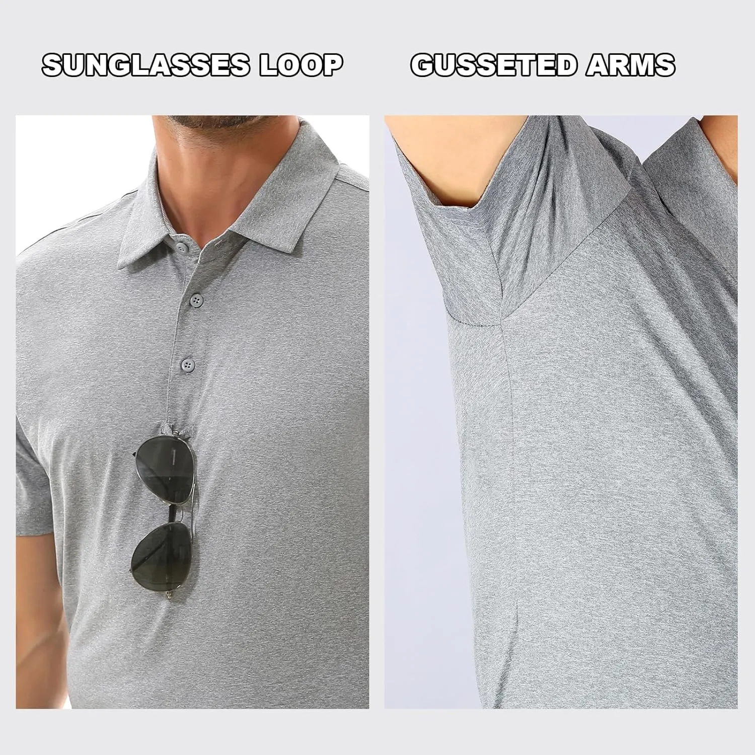 Mens Polo Shirt Quick Dry Performance Short Sleeve Tactical Shirts Golf Shirts for Men