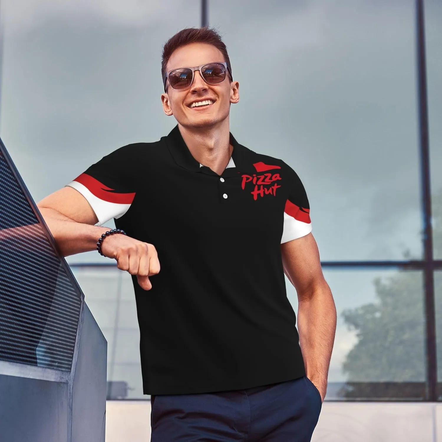 Mens Polo T-Shirt Short Sleeve Crew Neck T Shirts for Men Work Uniform Funny Clothes