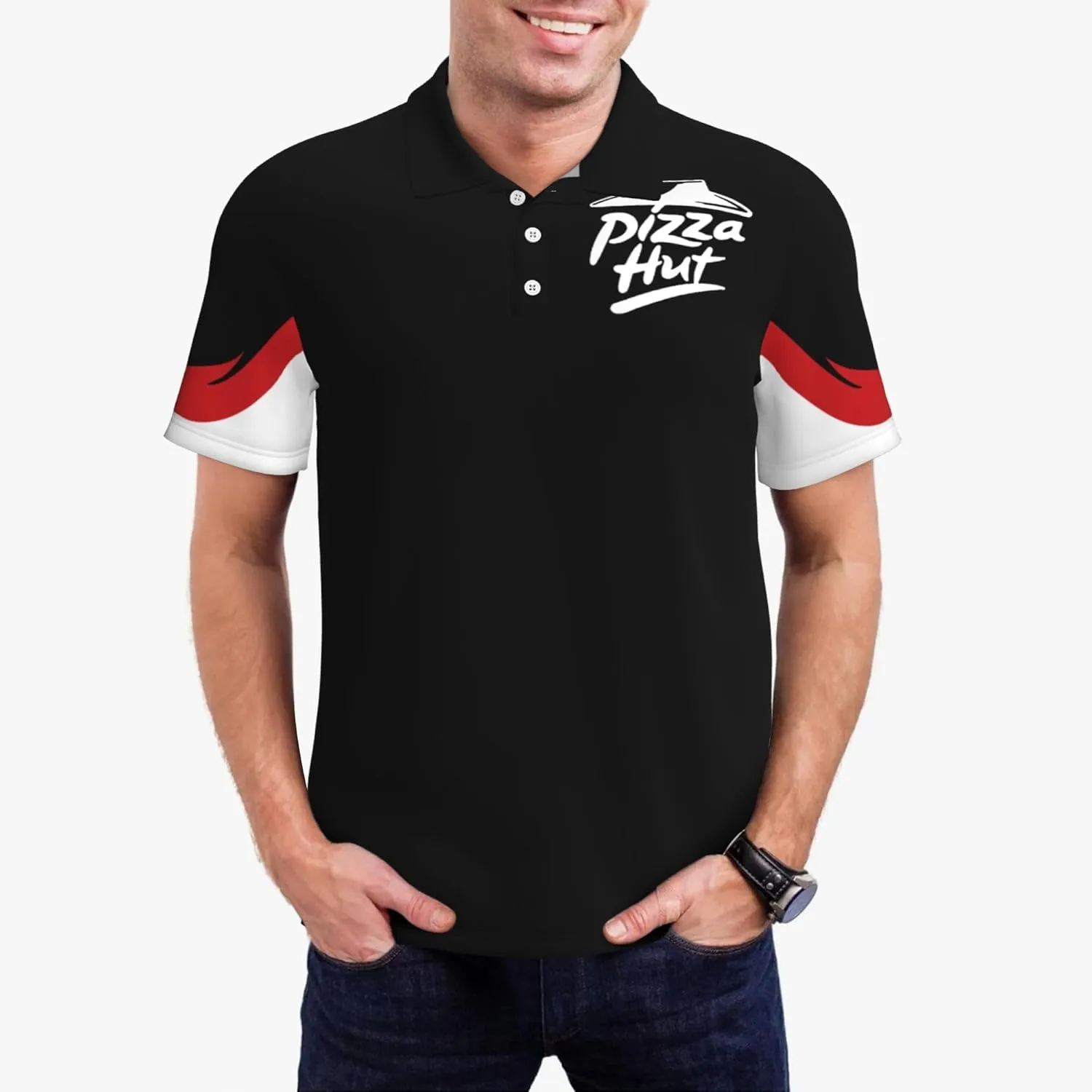 Mens Polo T-Shirt Short Sleeve Crew Neck T Shirts for Men Work Uniform Funny Clothes