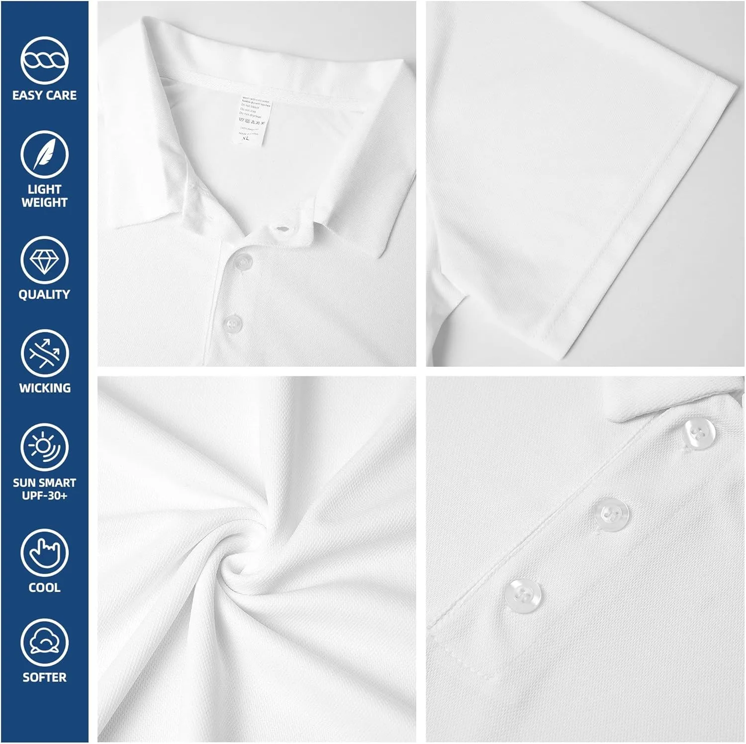 Mens Polo T-Shirt Short Sleeve Crew Neck T Shirts for Men Work Uniform Funny Clothes