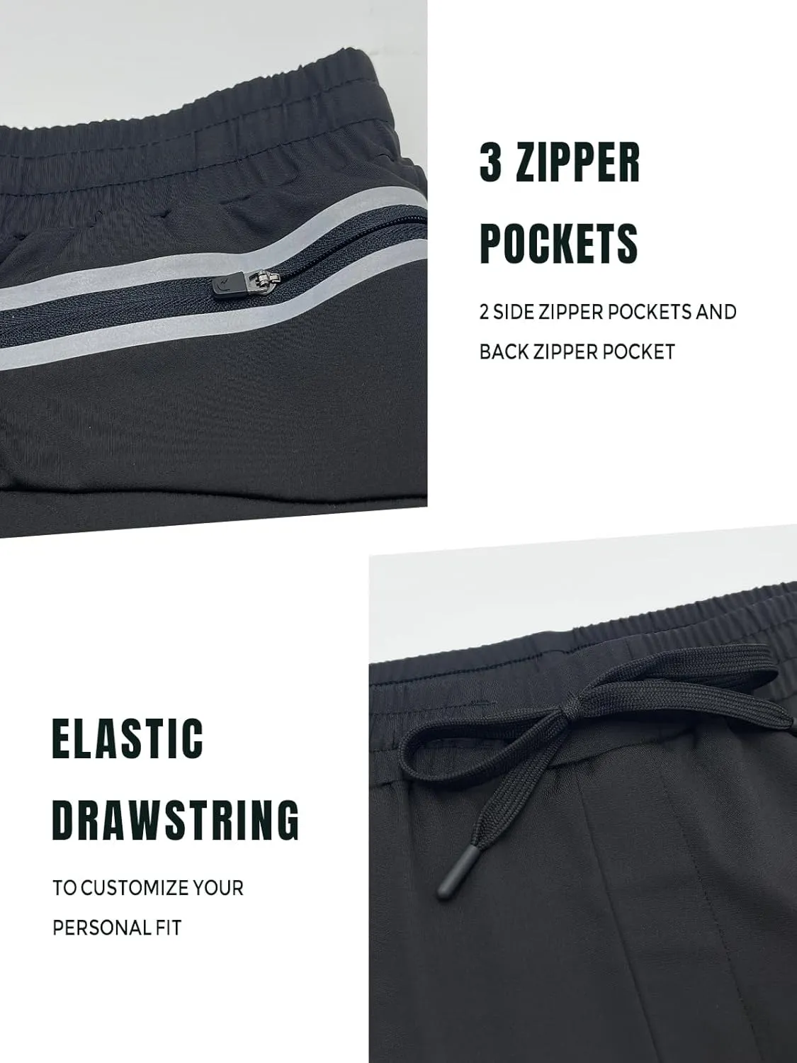 NORTHYARD Men's Joggers Pants with Zipper Pockets Lightweight Sweatpants Athletic Running Workout Track Pants for Men