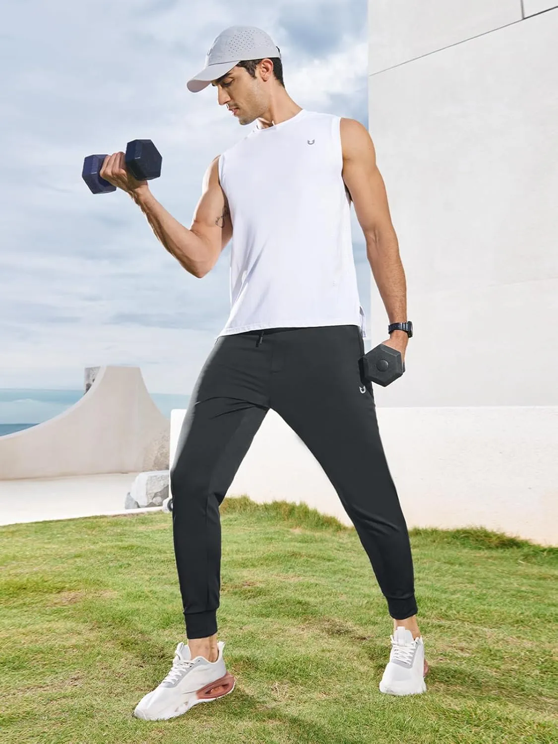 NORTHYARD Men's Joggers Pants with Zipper Pockets Lightweight Sweatpants Athletic Running Workout Track Pants for Men