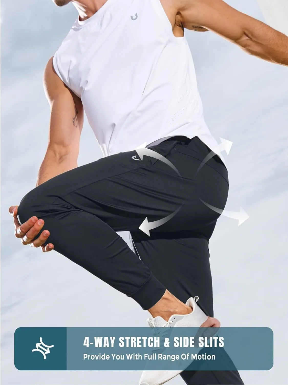 NORTHYARD Men's Joggers Pants with Zipper Pockets Lightweight Sweatpants Athletic Running Workout Track Pants for Men