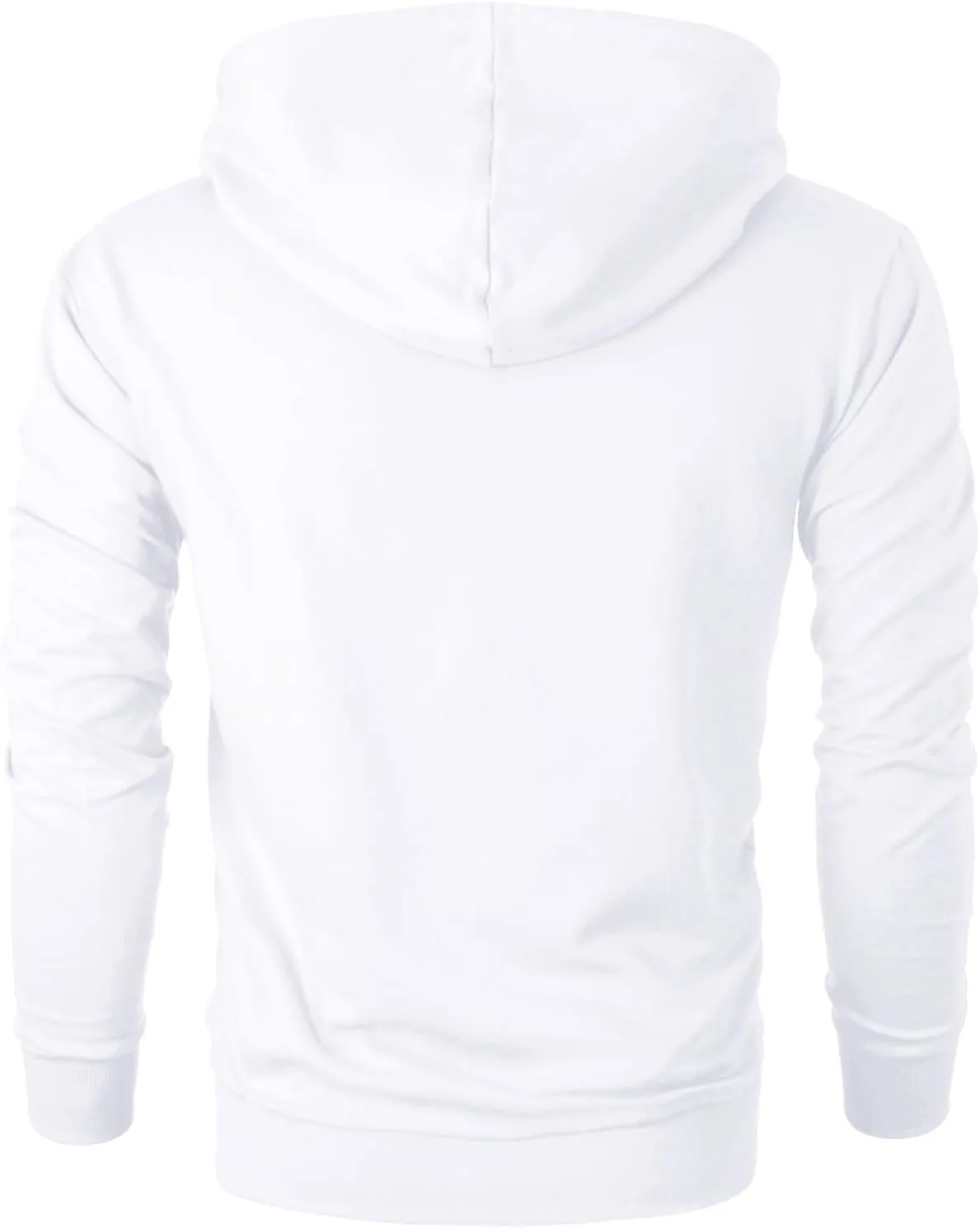 Ohoo Mens Slim Fit Basic Pullover Hoodies Sweatshirt Lightweight Long Sleeve with Kanga Pocket