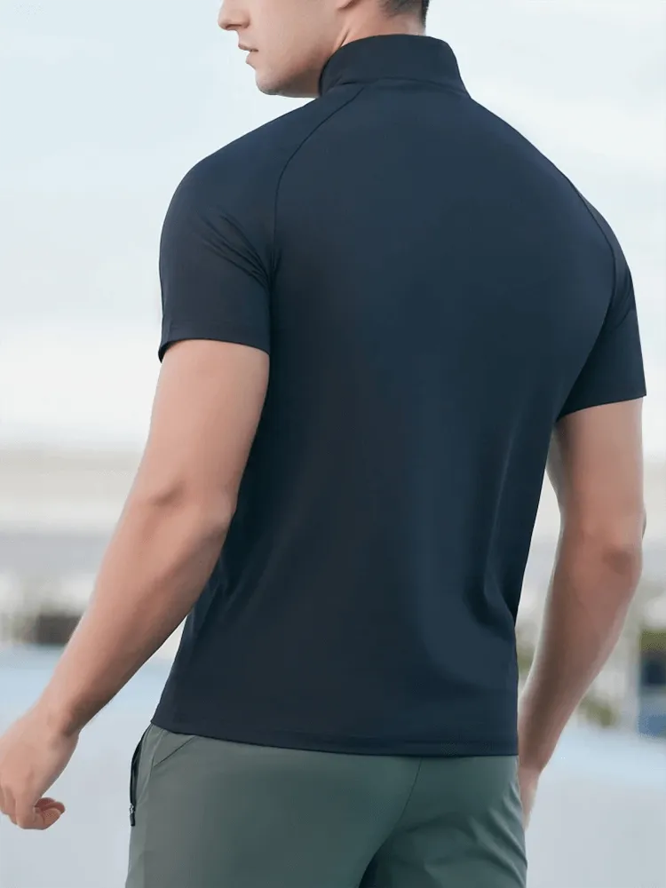 Quick Dry Men’s Zippered Neck Sports T-Shirt - SF2170
