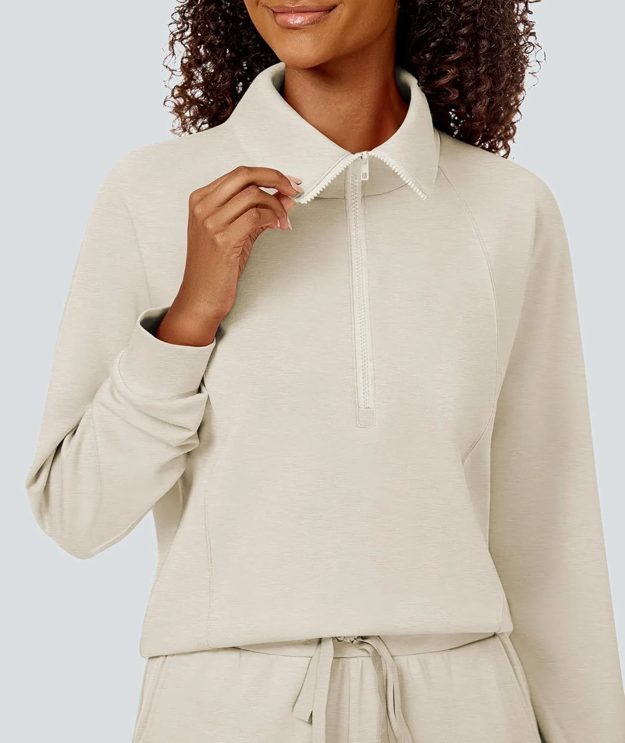 Women's 2 Piece Sets Sweatsuit Lapel Half Zip Sweatshirt Sweatpants Lounge Matching Sets Fall Outfits