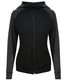 Womens cool contrast zoodie | Black/Black Slate Melange