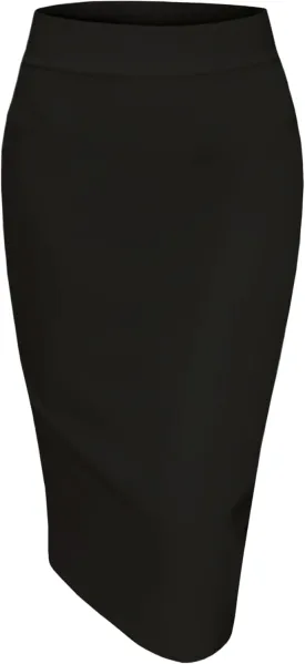 Women's Elastic Waist Stretch Bodycon Pencil Skirt Midi Knee Length for Wear to Work