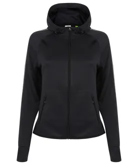 Womens hoodie with reflective tape | Black