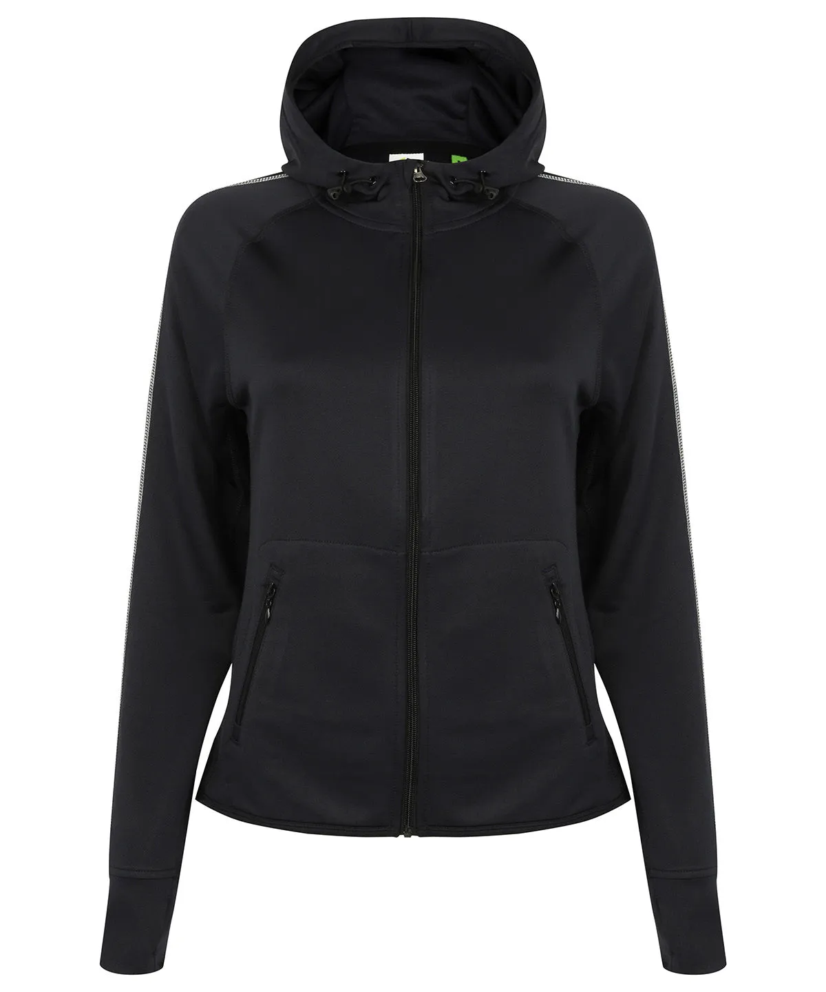 Womens hoodie with reflective tape | Black