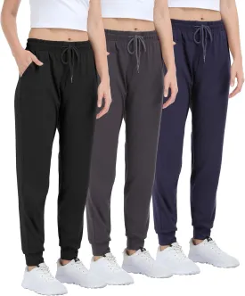 Women's Joggers with Pockets,Women Sweatpants for Loung Yoga Workout Running Casual Pants 3PACK