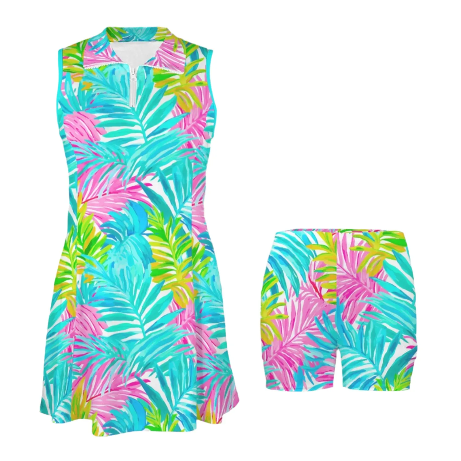 Women's Preppy Tennis Dress Short Set, Los Cabos Floral