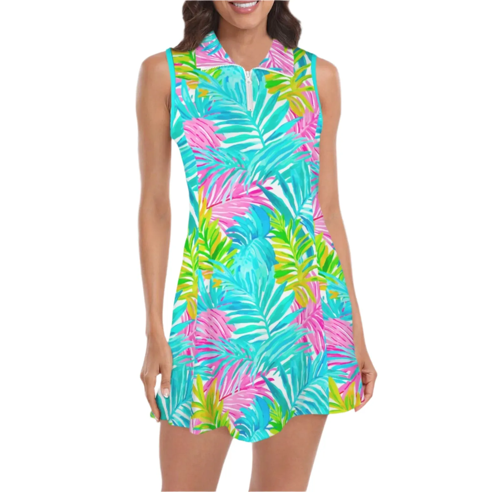 Women's Preppy Tennis Dress Short Set, Los Cabos Floral