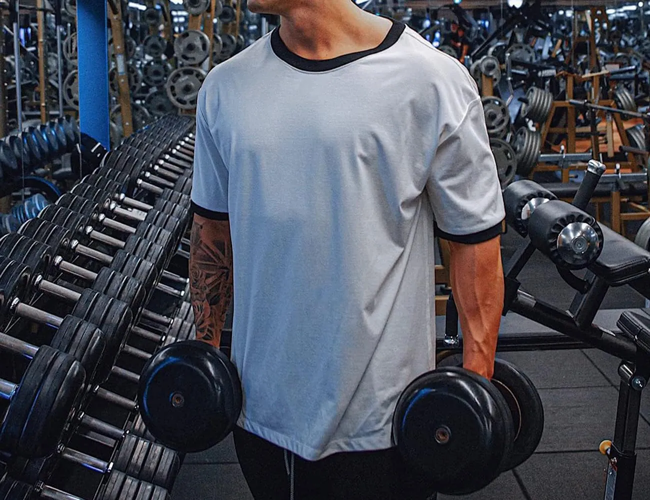 Workout Shirts Short Sleeve Oversized Hipster Loose Gym Shirts Basketball Hip-hop Street Style T-Shirts for Men T44
